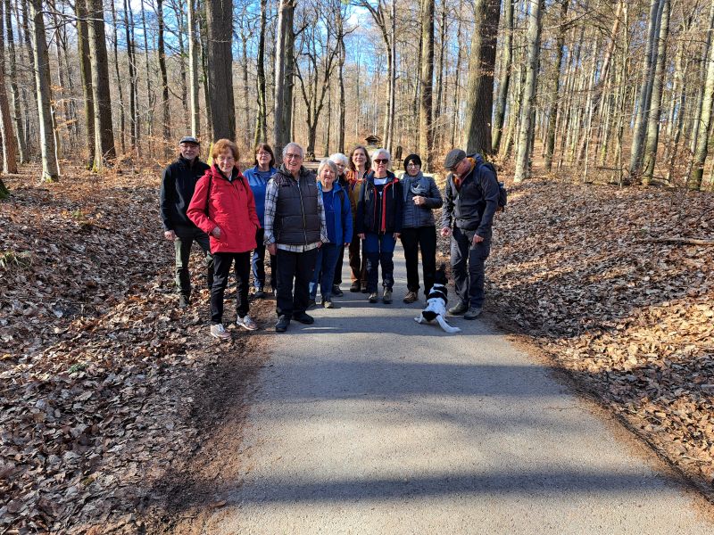 Gruppenfoto der Wandergruppe im Wald